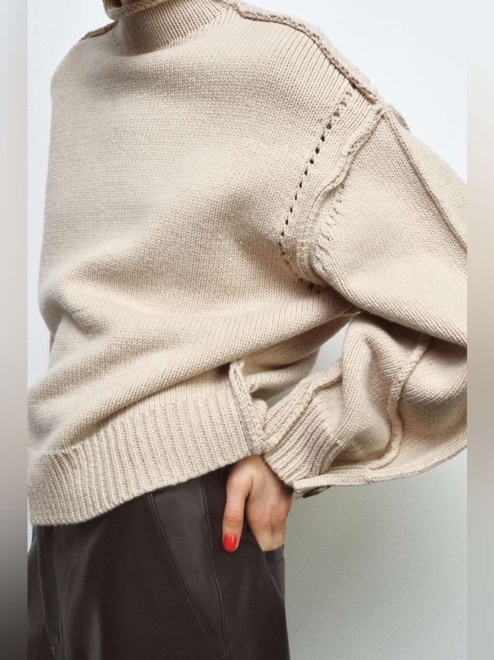ZARA SEAM DETAIL KNIT SWEATER
